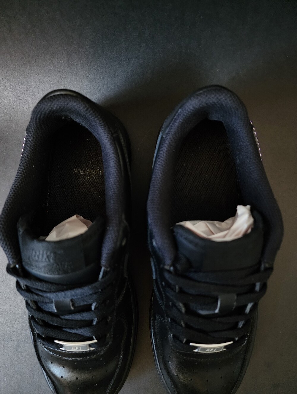 NIKE AIR FORCE 1 BLACK " SWAROVSKICUSTOMIZED " WOMEN US SIZE 6 GREAT COND - Picture 9 of 10